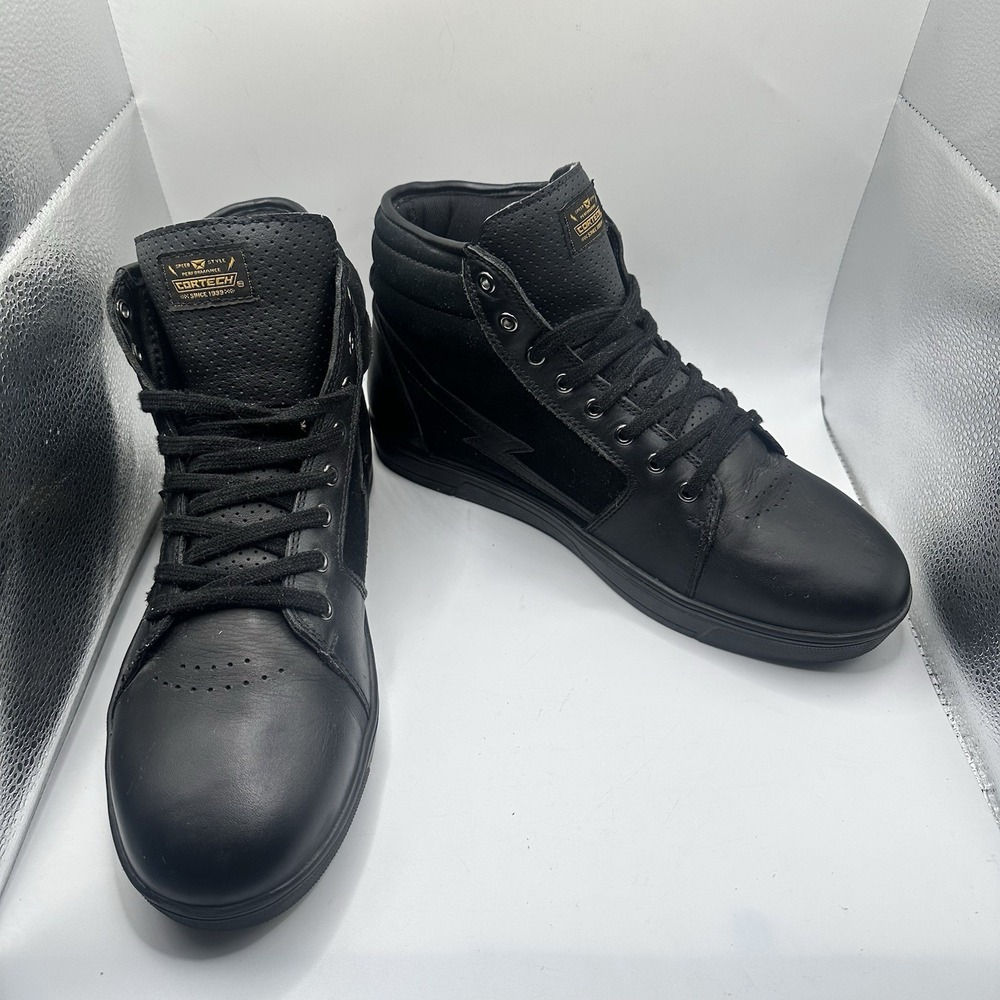 Coretech Motorcycle High Tops Moto Shoes "The Slayer" Black Leather Suede Men 12